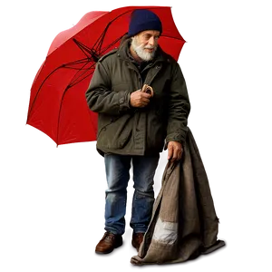 Homeless Man With Umbrella PNG Jly92 PNG