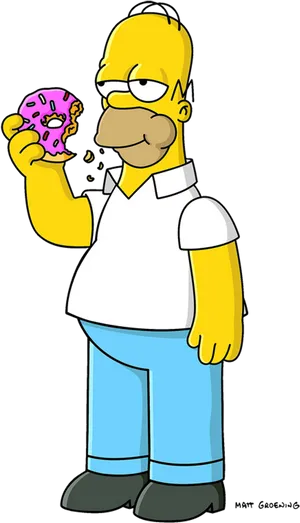 Homer Simpson Eating Donut