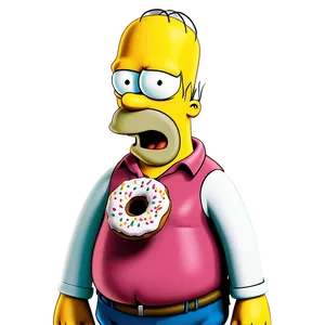 Homer Simpson Eating Donut PNG 91