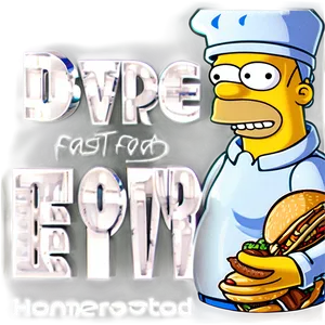 Homer Simpson Fast Food Run Png 05212024 PNG image