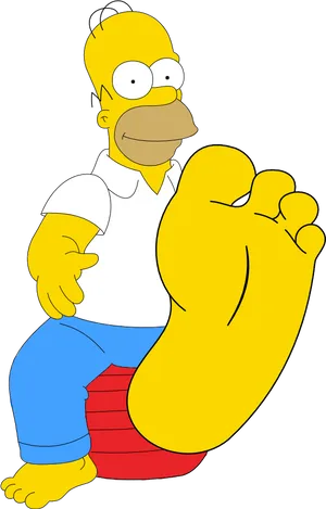 Homer Simpson Giant Foot Illustration.png PNG