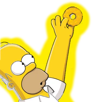 Homer Simpson Holding Donut