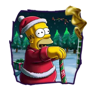 Homer Simpson Holiday Spirit PNG 05212024