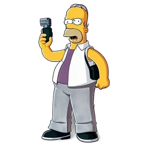 Homer Simpson Iconic Look PNG 76
