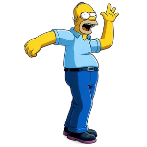 Homer Simpson Joyful Dance PNG 05212024