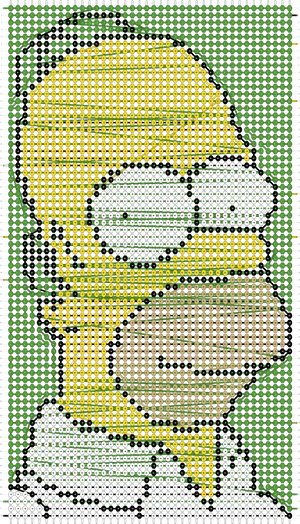 Homer Simpson Mosaic Art PNG image