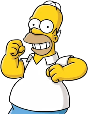 Homer Simpson Pointing Gesture PNG image