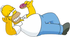 Homer Simpson Relaxingwith Donut.png