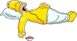 Homer Simpson Sleepingwith Donuts