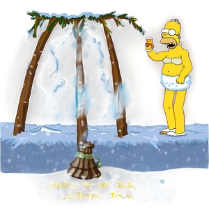 Homer Simpson Winter Cold PNG Pte16 PNG