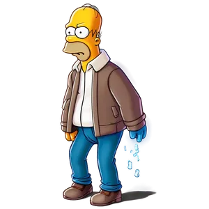 Homer Simpson Winter Cold Png Rpe81 PNG image