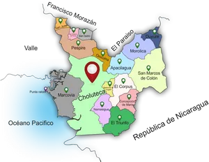 Honduras Choluteca Region Map PNG image