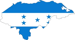 Honduras Flag Map Outline PNG image