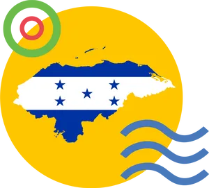 Honduras Map Flag Graphic PNG image