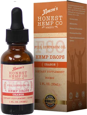 Honest Hemp Co Orange Hemp Drops PNG