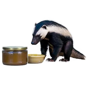 Honey Badger Feeding Moment PNG Hig