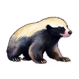 Honey Badger In Watercolor PNG 06252024