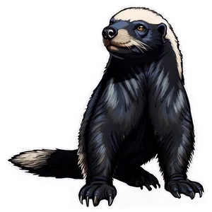 Honey Badger Traditional Artwork PNG Euf42