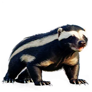 Honey Badger Traditional Artwork PNG Nbr