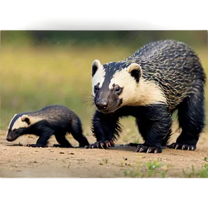 Honey Badger With Cubs PNG 62