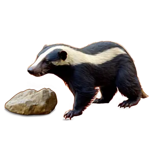Honey Badger With Prey PNG 06252024