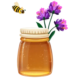 Honey Jar With Flowers PNG 22 PNG