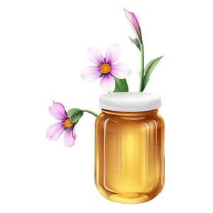 Honey Jar With Flowers PNG 33 PNG