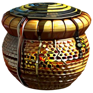 Honey Pot With Beehive PNG Qsb