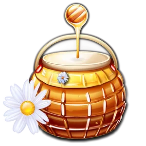 Honey Pot With Flowers PNG Vai