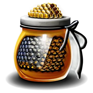 Honey Pot With Honeycomb PNG 10