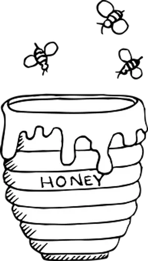 Honey Potand Bees Vector PNG image