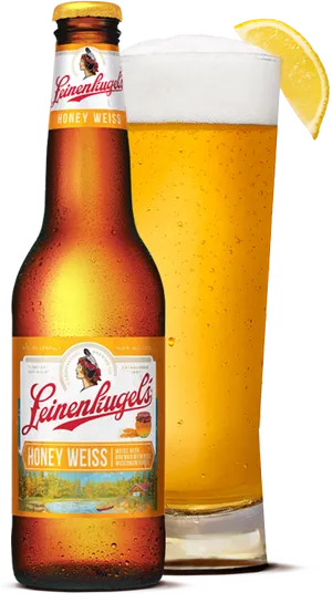 Honey Weiss Beerwith Lemon Slice PNG