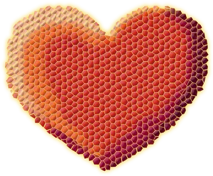 Honeycomb Heart Valentine Border PNG image