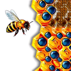 Honeycomb With Bee PNG Fin75 PNG