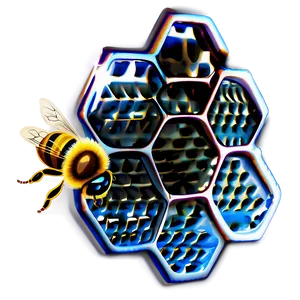 Honeycomb With Bee PNG Wib PNG