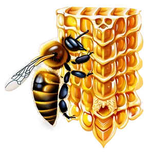 Honeycomb With Bee PNG Xqe PNG