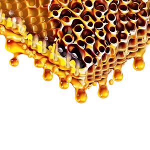 Honeycomb With Honey Drops PNG 2