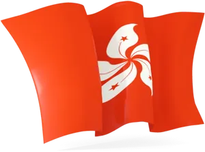Hong Kong Flag Wavy Design PNG image