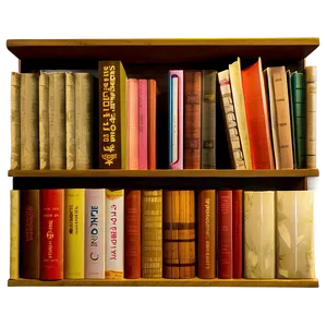 Horizontal Books On Shelf PNG 06262024 PNG