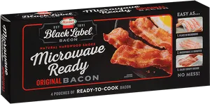 Hormel Black Label Microwave Ready Bacon Package PNG image