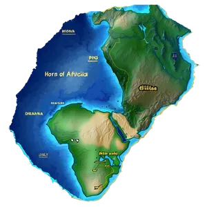 Horn Of Africa Map Png 06132024 PNG image