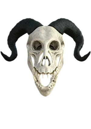 Horned Skull Mask Artwork PNG image