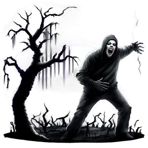 Horror Scene Drawing PNG Vvs94