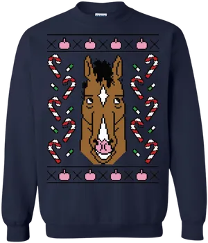 Horse Christmas Sweater Design PNG image