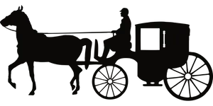 Horse Drawn Carriage Silhouette