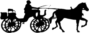 Horse Drawn Carriage Silhouette PNG