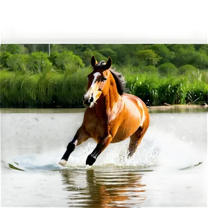 Horse Running In Water Splash PNG 06292024 PNG