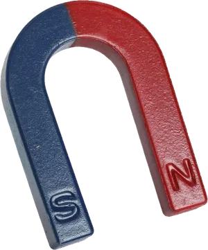 Horseshoe Magnet Red Blue Poles PNG image