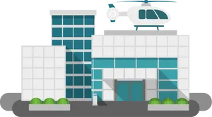 Hospital Buildingwith Helicopter Landing