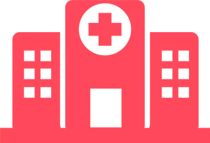 Hospital Icon Red Background